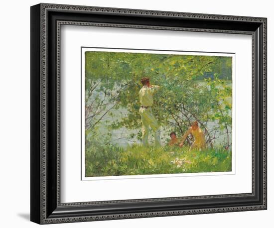 Leafy June, 1909 (Oil on Canvas)-Henry Scott Tuke-Framed Giclee Print