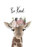 Floral Giraffe Be Kind-Leah Straatsma-Art Print