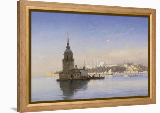 Leander's Tower with Constantinople Beyond-Carl Neumann-Framed Premier Image Canvas