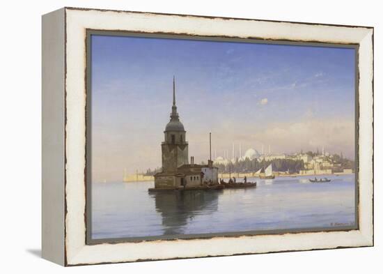 Leander's Tower with Constantinople Beyond-Carl Neumann-Framed Premier Image Canvas