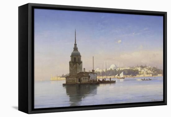 Leander's Tower with Constantinople Beyond-Carl Neumann-Framed Premier Image Canvas