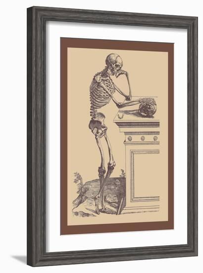 Leaning Skeleton-Andreas Vesalius-Framed Art Print