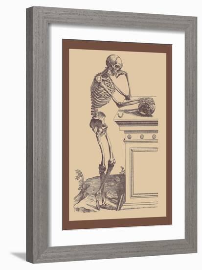 Leaning Skeleton-Andreas Vesalius-Framed Art Print