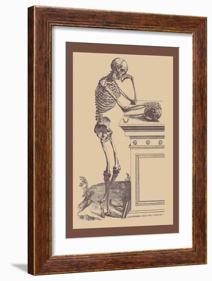 Leaning Skeleton-Andreas Vesalius-Framed Art Print