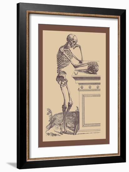 Leaning Skeleton-Andreas Vesalius-Framed Art Print