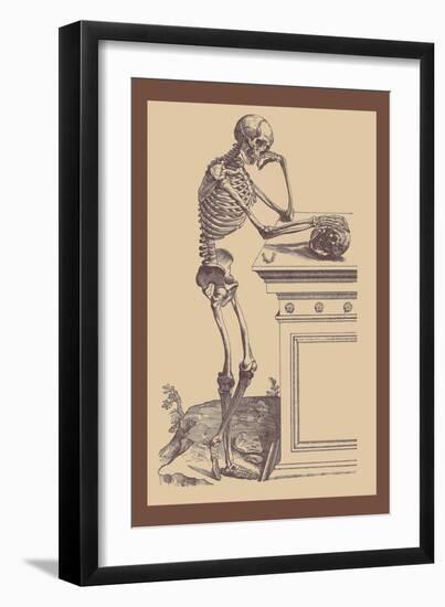 Leaning Skeleton-Andreas Vesalius-Framed Art Print