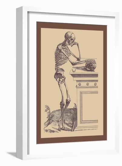 Leaning Skeleton-Andreas Vesalius-Framed Art Print