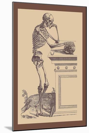 Leaning Skeleton-Andreas Vesalius-Mounted Art Print