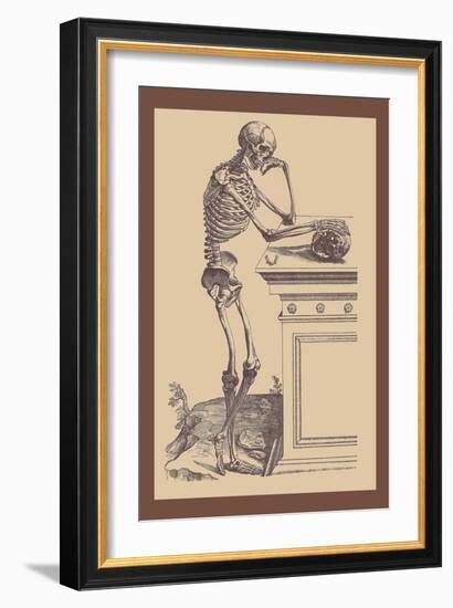 Leaning Skeleton-Andreas Vesalius-Framed Art Print