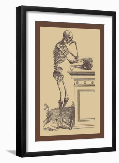 Leaning Skeleton-Andreas Vesalius-Framed Art Print