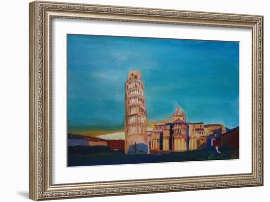 Leaning Tower of Pisa with Cathedral Square Italy-Markus Bleichner-Framed Art Print