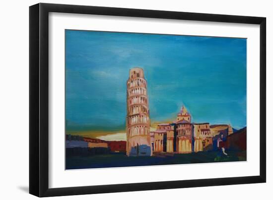 Leaning Tower of Pisa with Cathedral Square Italy-Markus Bleichner-Framed Art Print