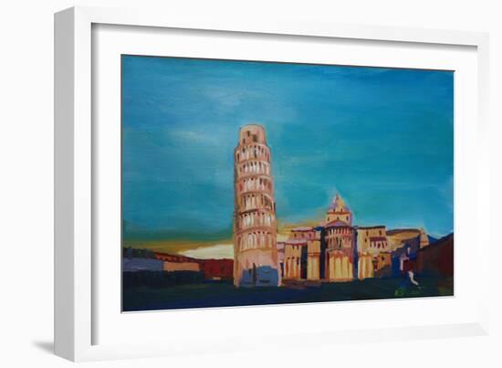 Leaning Tower of Pisa with Cathedral Square Italy-Markus Bleichner-Framed Art Print