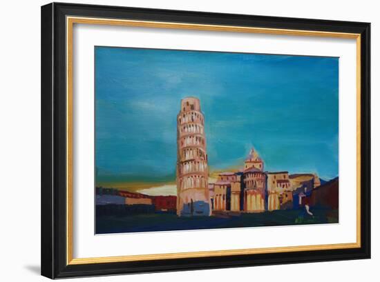 Leaning Tower of Pisa with Cathedral Square Italy-Markus Bleichner-Framed Art Print