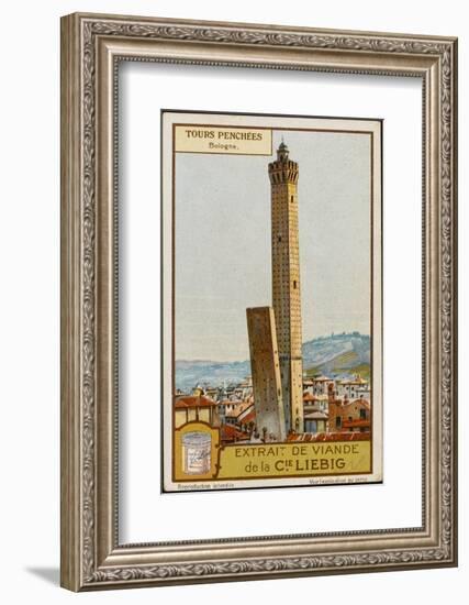 Leaning Towers of Bologna, Italy - La Garidenda and Torre Degli Asinelli-null-Framed Photographic Print