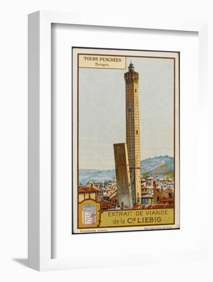 Leaning Towers of Bologna, Italy - La Garidenda and Torre Degli Asinelli-null-Framed Photographic Print