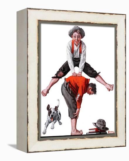 "Leapfrog", June 28,1919-Norman Rockwell-Framed Premier Image Canvas