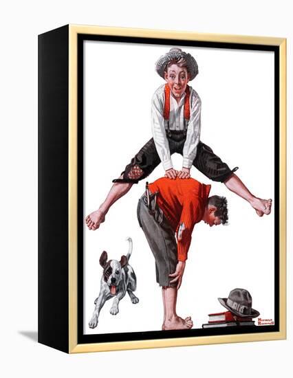 "Leapfrog", June 28,1919-Norman Rockwell-Framed Premier Image Canvas