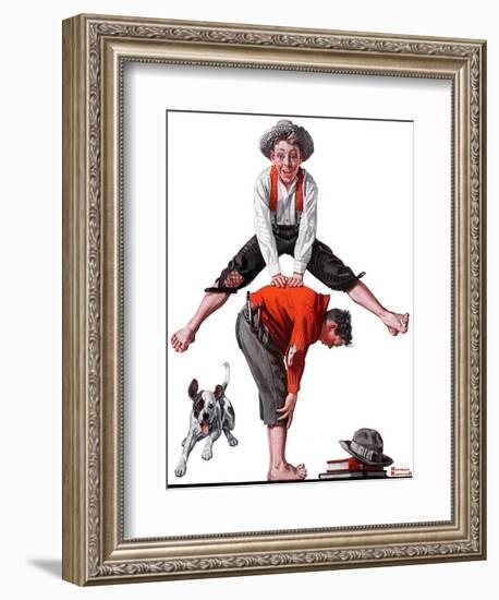 "Leapfrog", June 28,1919-Norman Rockwell-Framed Giclee Print