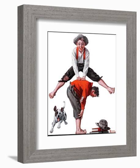 "Leapfrog", June 28,1919-Norman Rockwell-Framed Giclee Print