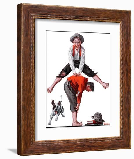 "Leapfrog", June 28,1919-Norman Rockwell-Framed Giclee Print