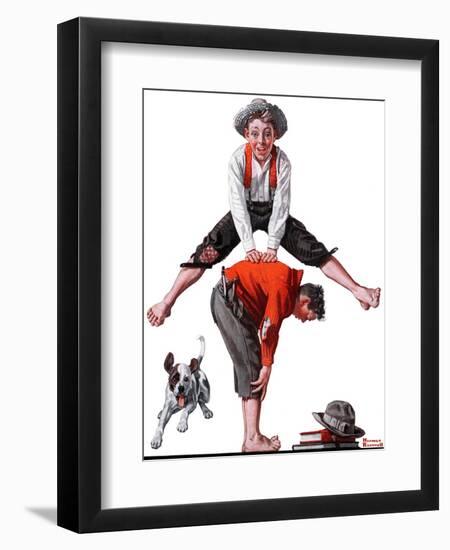 "Leapfrog", June 28,1919-Norman Rockwell-Framed Giclee Print