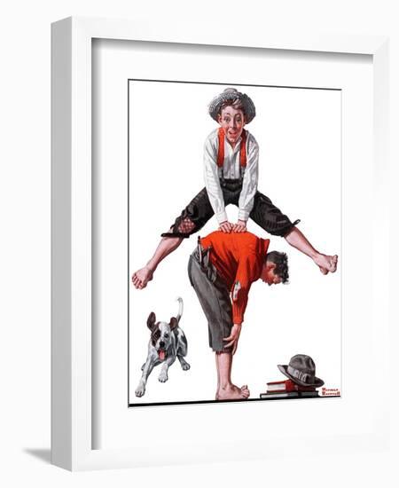 "Leapfrog", June 28,1919-Norman Rockwell-Framed Giclee Print