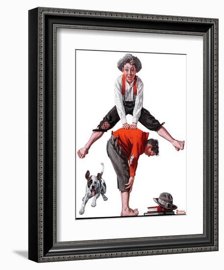 "Leapfrog", June 28,1919-Norman Rockwell-Framed Giclee Print