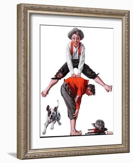 "Leapfrog", June 28,1919-Norman Rockwell-Framed Giclee Print