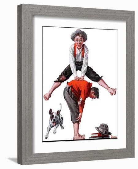 "Leapfrog", June 28,1919-Norman Rockwell-Framed Giclee Print