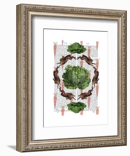 Leaping Hares and Cabbages-Fab Funky-Framed Art Print