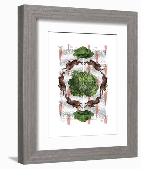 Leaping Hares and Cabbages-Fab Funky-Framed Art Print