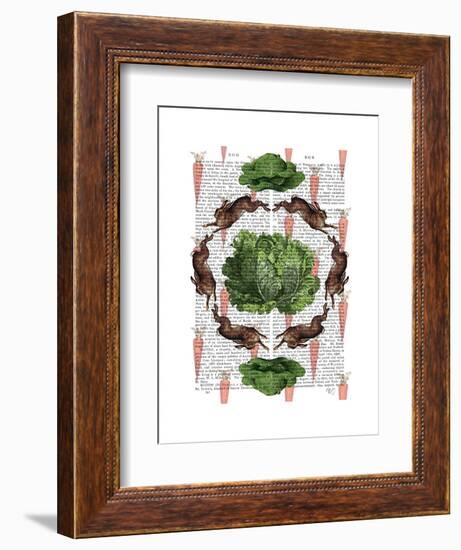 Leaping Hares and Cabbages-Fab Funky-Framed Art Print