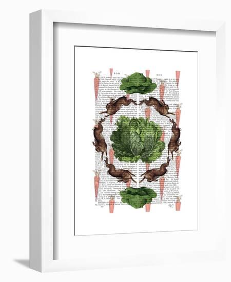 Leaping Hares and Cabbages-Fab Funky-Framed Art Print