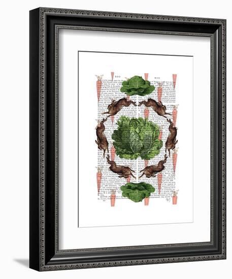 Leaping Hares and Cabbages-Fab Funky-Framed Art Print