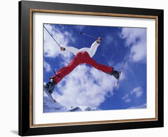 Leaping Skier-null-Framed Photographic Print