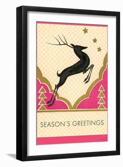 Leaping Stag-null-Framed Art Print