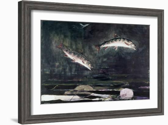 Leaping Trout-Winslow Homer-Framed Giclee Print