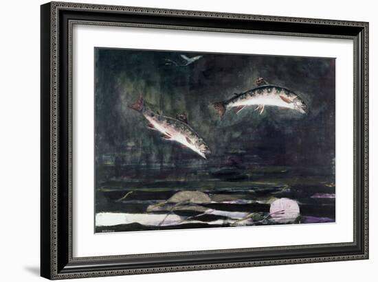 Leaping Trout-Winslow Homer-Framed Giclee Print