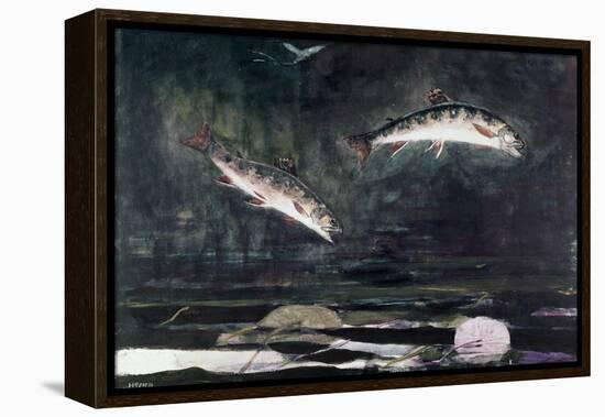 Leaping Trout-Winslow Homer-Framed Premier Image Canvas