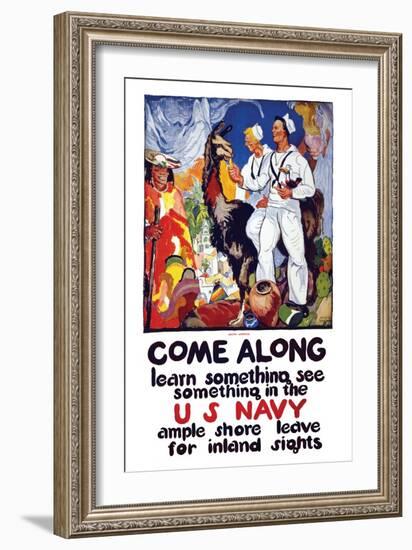 Learn Something, See Something in the U.S. Navy, c.1919-James Henry Daugherty-Framed Art Print