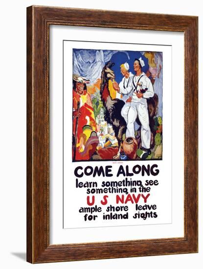 Learn Something, See Something in the U.S. Navy, c.1919-James Henry Daugherty-Framed Art Print