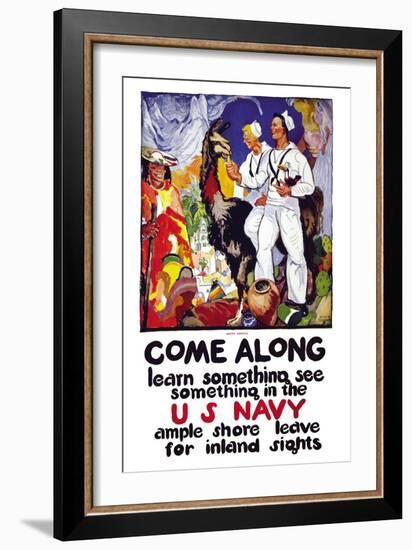 Learn Something, See Something in the U.S. Navy, c.1919-James Henry Daugherty-Framed Art Print