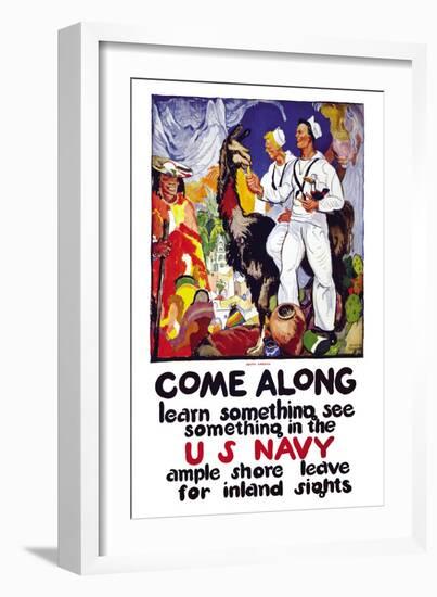 Learn Something, See Something in the U.S. Navy, c.1919-James Henry Daugherty-Framed Art Print