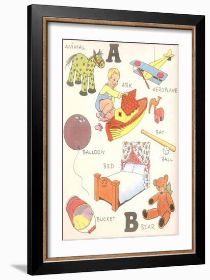 Learning the Alphabet, A and B-null-Framed Art Print