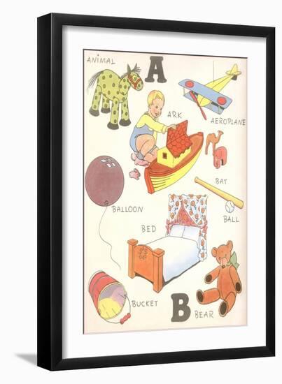 Learning the Alphabet, A and B-null-Framed Art Print