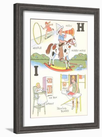 Learning the Alphabet, H and I-null-Framed Art Print