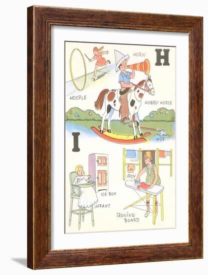 Learning the Alphabet, H and I-null-Framed Art Print