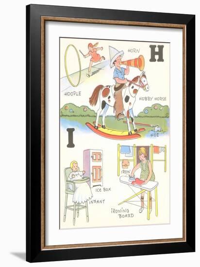 Learning the Alphabet, H and I-null-Framed Art Print