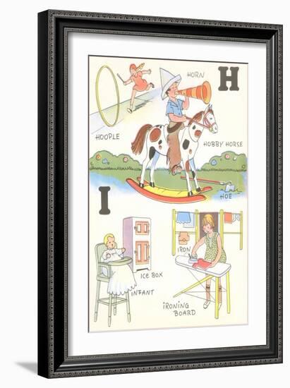 Learning the Alphabet, H and I-null-Framed Art Print